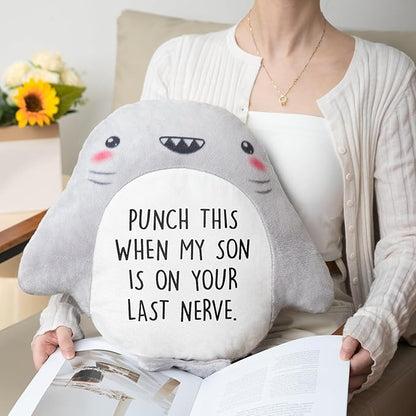 Funny Daughter in Law Gifts - Novelty Cute Shark Pillow- Wedding/Bridal Shower/Birthday Gifts for Daughter in Law, Future DIL, Sons Girlfriend, 15”×15”