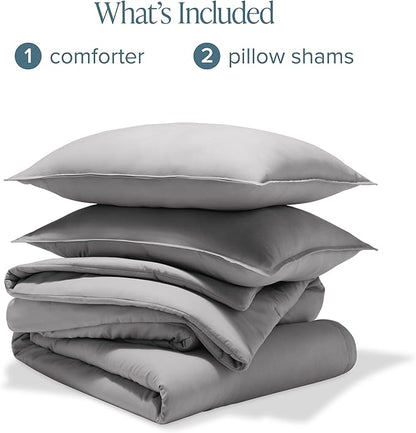 Bare Home Comforter Set - King Size - Ultra-Soft - Goose Down Alternative - Premium 1800 Series - All Season Warmth Comforter (King, Light Grey)