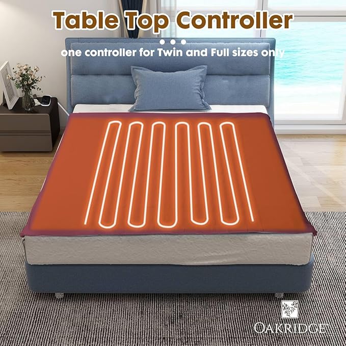OakRidge Digital Comfort Fleece Heated Twin Blanket - Burgundy, 100% Polyester, Machine Washable, Oeko-TEX Certified, Perfect for Warm Nights, Controlled Heat Settings