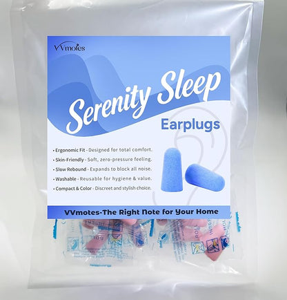 20 Pairs Pink Reusable Ear Plugs, 32dB NRR Noise Reduction, Washable Slow-Rebound Foam Earplugs for Sleeping, Snoring, Work, Concerts, Travel