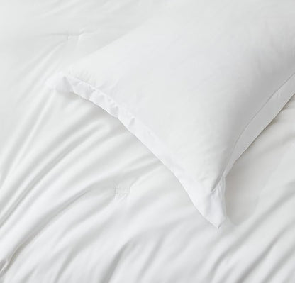 Chezmoi Collection Cliff 3-Piece Lightweight Cooling Comforter Set, Oversized King - Rayon Derived from Bamboo & Polyester Blended, Soft Breathable Bedding for Hot Sleepers, White