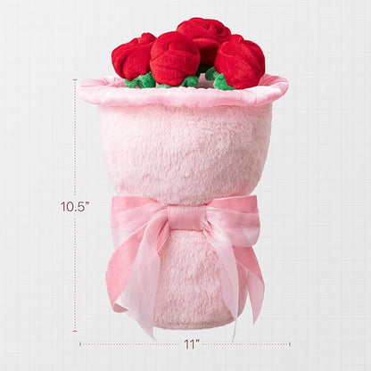 Phantoscope Valentine Pillows, Handcrafted Plush Rose Bouquet Shaped Pillow Valentines Day Decorations Throw Pillow for Home Living Room Sofa Couch, Pink, 10.5 X 10 Inches