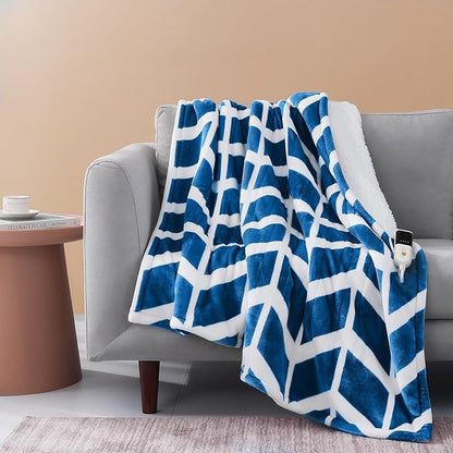 VENTIMI Electric Blanket Heated Throw, 62" x 84" Heated Blanket with 9 Heat Levels & 2 to 10 Hours Auto Off, Fast Heating Blankets with ETL & FCC Certification, Navy