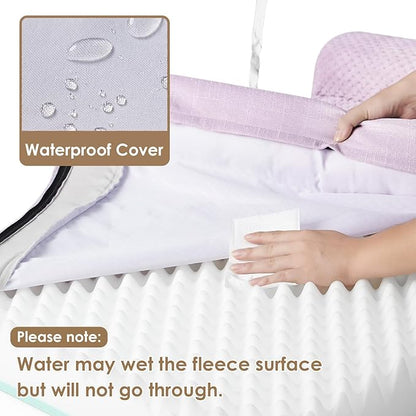 EHEYCIGA Large Dog Bed Memory Foam for Crate, Orthopedic Dog Bed Large Size Dogs with Washable Removable Cover, Waterproof Pet Sofa Couch with Nonskid Bottom, 35x22x6, Lilac