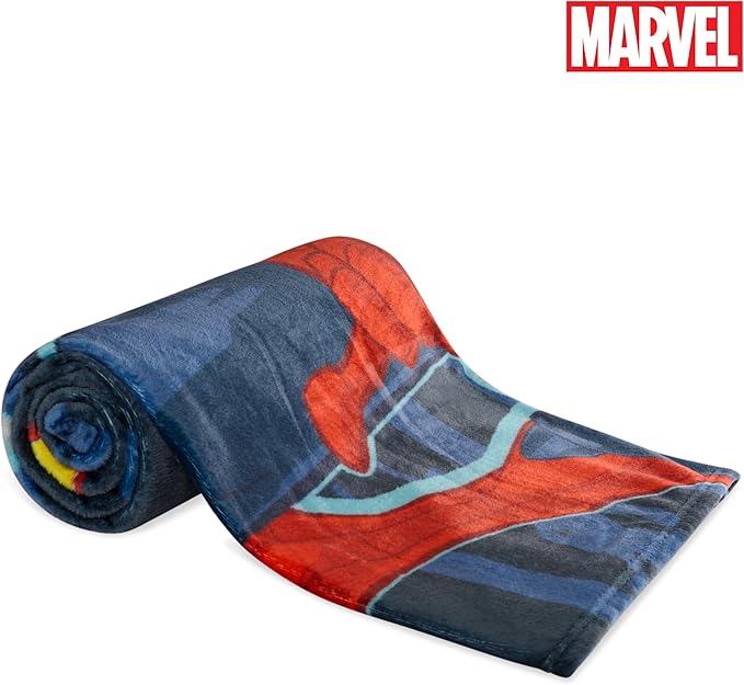 Disney Marvel Spiderman Throw Blanket Soft Fleece Blanket Comforter 59 x 51” (Blue Spiderman)