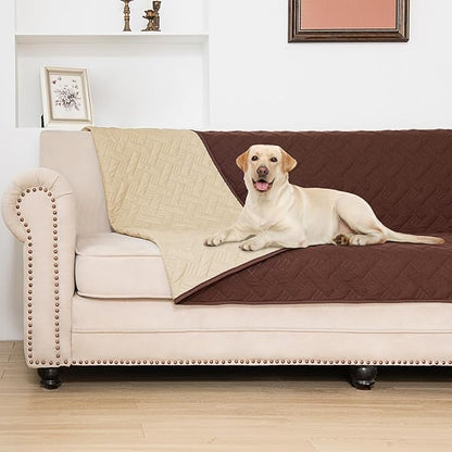BOCTOPUG Dog Bed Cover for Pets Blankets Rug Pads for Couch Protection Waterproof Bed Covers Dog Blanket Furniture Protector Reusable Changing Pad (Brown+Beige, 40"x60")
