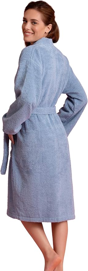Soft Touch Linen Women's Robe Terry Cotton Cloth- Kimono Style- Thick, Breathable & Comfortable- Lightweight & Absorbent
