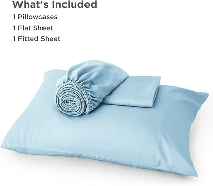 Bedsure Cooling Sheets Twin XL, Rayon Derived from Bamboo, Breathable & Soft Twin XL Sheet Sets, Deep Pocket Up to 16 Inches, Hotel Luxury Silky Dorm Bedding for Hot Sleepers, Aqua
