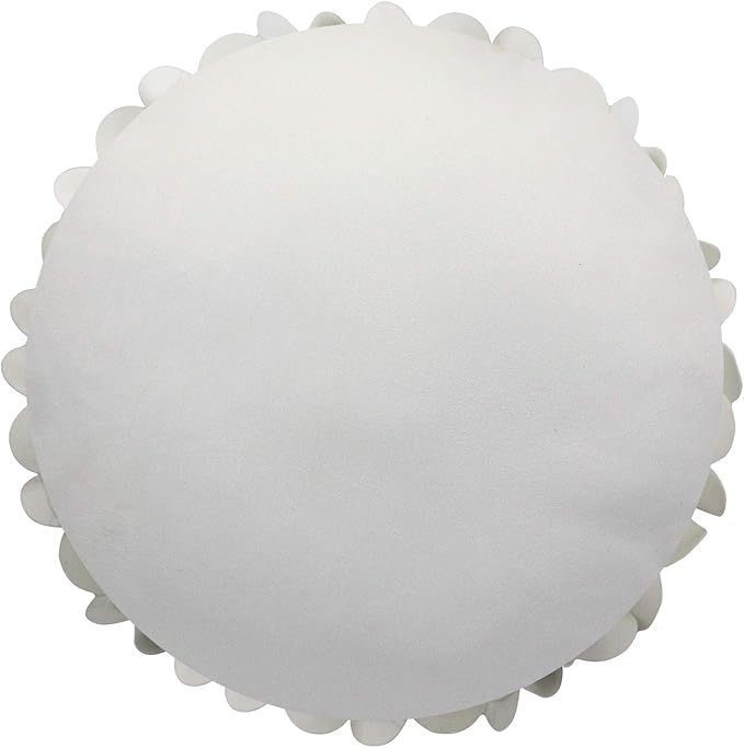Contempo Lifestyles 13 Inch Ivory Floral Decorative Throw Pillow - Soft Polyester Suedette Heart, Round Shape - 13x13 Inch - Indoor Use - Love Theme - Removable Cover - Washable - Pillow