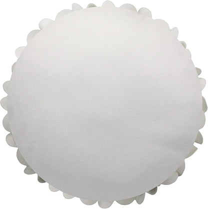 Contempo Lifestyles 13 Inch Ivory Floral Decorative Throw Pillow - Soft Polyester Suedette Heart, Round Shape - 13x13 Inch - Indoor Use - Love Theme - Removable Cover - Washable - Pillow