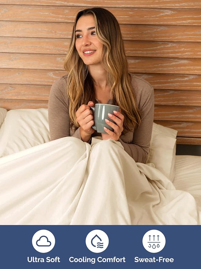 Extra Deep Queen Sheet Set - 6 Piece Breathable and Cooling Sheets - Hotel Luxury Bedding for Women, Men, Kids & Teens - Easy & Secure Fit - Soft, Wrinkle Free & Comfy - Extra Deep Pockets - Off White
