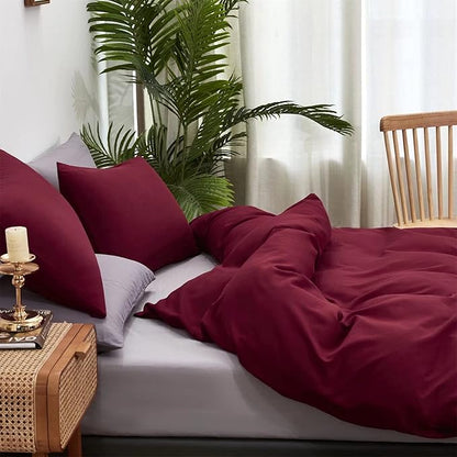 Houseri Burgundy Comforter Set Queen Dark Red Bedding Sets for Women Teen Girls Noble Wine Red Bordeaux Maroon Comfy Breathable Lightweight Bed Quilts Queen Ultra Soft