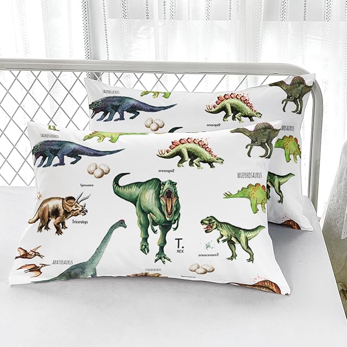 Dinosaur Comforter Set for Kids Teens and Adults Full Size，Dinosaur Printed Quilt Set for Bedroom Soft Microfiber All Season Print Quilt Set with 1 Comforter and 2 Pillow Case