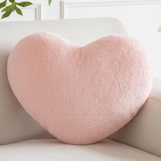 Xiashrk Heart Pillow, Heart Shaped Pillow for Bed Couch, Soft Decorative Heart Throw Pillow, Cute Decorate Pillows, Heart Pillows for Bedroom Living Room (Pink, Mini 12.9"x9.8")