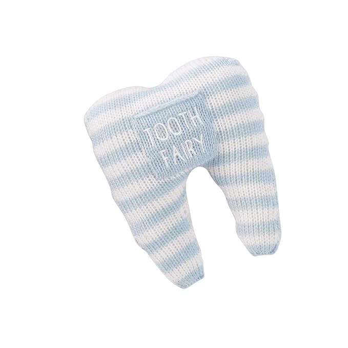 Mud Pie Stripe Blue Tooth Knitted Pillows, 6" x 5", 12050057B