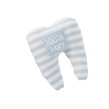 Mud Pie Stripe Blue Tooth Knitted Pillows, 6" x 5", 12050057B