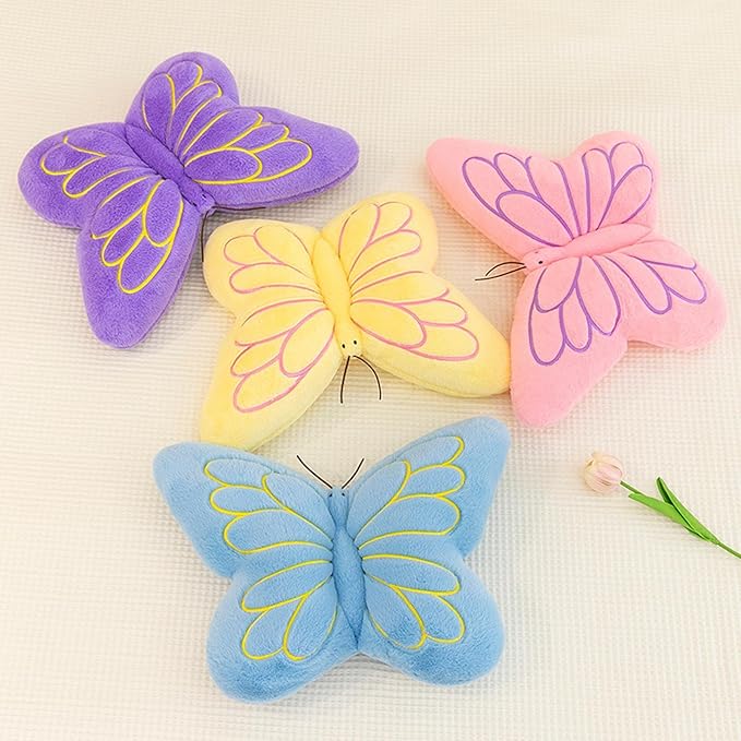 Butterfly Pillow Cute Butterfly Decorative Throw Pillows Cushion 16 x 12 inch for Women Room Home Garden Sofa Couch Yellow