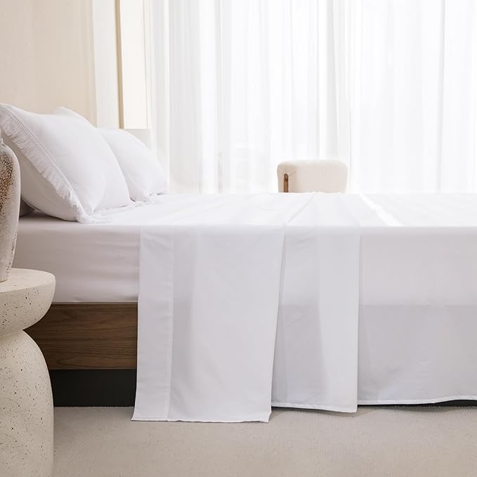 Andency White Comforter Set King Size with Sheets -7 Pieces Boho Tassel Bed in a Bag Soft Lightweight Bedding Sets, All Season Fringe Bed Set with Comforter, Sheets, Pillowcases & Shams