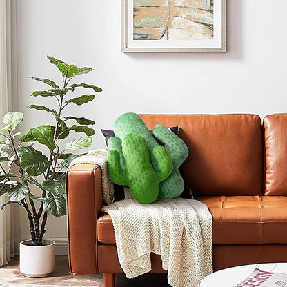 AELS Set of 2 Cactus Decorative Throw Pillows, 22"& 14" Cactus Plush Pillow Set, 3D Office Nap Pillow, Cute Succulent Throw Pillow for Nursery Bedroom Room Decor, Sage Green & Grass Green