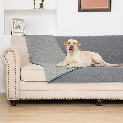BOCTOPUG Dog Bed Cover for Pets Blankets Rug Pads for Couch Protection Waterproof Bed Covers Dog Blanket Furniture Protector Reusable Changing Pad (Dark Grey+Light Grey, 82"x102")