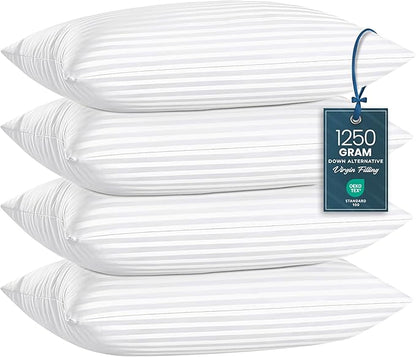 Utopia Bedding Bed Pillows King Size Set of 4 (White), Premium Soft Hotel Pillows, Original Down Alternative Filling, Pillow for Sleeping, Cooling Pillow for Back, Stomach and Side Sleeper