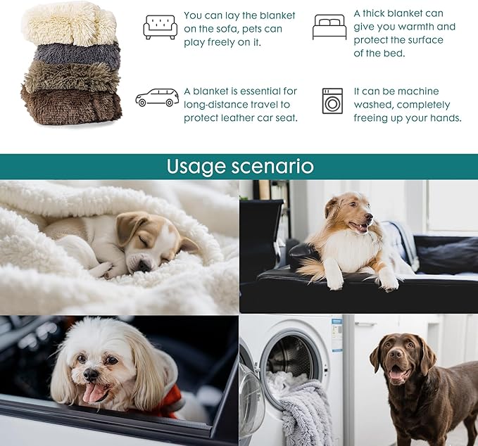 gogobunny Waterproof Dog Blanket for Couch & Furniture Protection - Super Soft Reversible Throw for Large Dogs & Cats, Calming Washable Fur & Sherpa Pet Blanket (33x77 Inch, Chocolate)