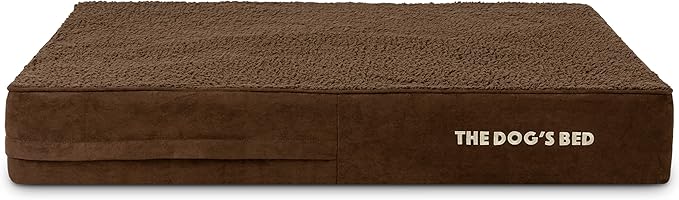 The Dog’s Bed Orthopedic Memory Foam Dog Bed Mattress, Plush Fabric, Brown Plush, L, 6-Inch