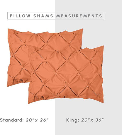 Elegant Comfort 8-Piece Pinch Pleated Comforter Set - All Season Complete Bed in a Bag, Includes 4pc Smart Sheet Set, Bed Skirt, Comforter, Matching Pillowcases and Shams, King/Cal King, Coral