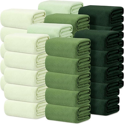 Kinlop Fleece Blanket Bulk 60 x 50 Inch Soft Lightweight Fleece Cozy Blanket Warm Throw Plush Pet Throw for Bed Couch Sofa Home Office Wedding Gifts Travel Camping(Green Tones)