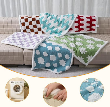 Waterproof Pet Blanket,Dog Bed Covers Small Throw for Puppy Cats Stylish Jacquard Pets Couch Sofa Furniture Protection Washable Reversible Covers (Blue Cloud,XS)