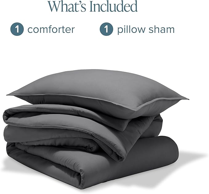 Bare Home Comforter Set - Twin/Twin Extra Long - Ultra-Soft - Goose Down Alternative - Premium 1800 Series - All Season Warmth Comforter (Twin/Twin XL, Grey)