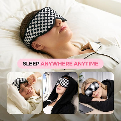 Sleep Mask for Sleeping, Light Blocking Eye Mask with 3D Contoured Nose Design, No Pressure Sleep Mask for Side Sleepers, Travel & Airplane Eye Cover