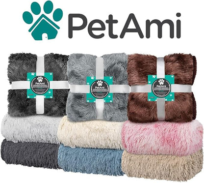 PetAmi Waterproof Dog Blanket for Medium Large Dogs, Calming Fleece Cat Blanket, Couch Protector Washable Sherpa Faux Fur Pet Throw for Puppy, Soft Reversible Leakproof 40x60 Tie-Dye Brown