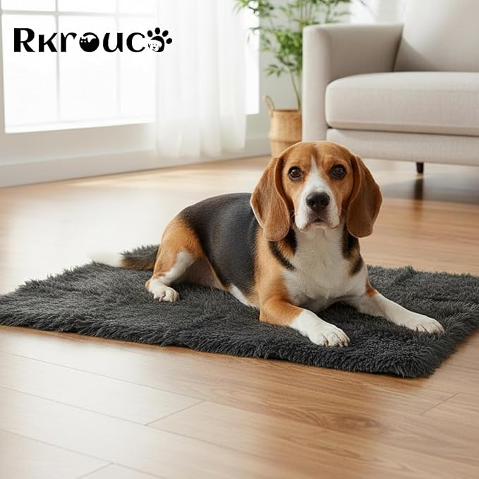 Pets Bed Blanket Dogs Reversible Soft Dog Throw Blankets Cats Mat Sleeper Fuzzy Pet Couch Covers Washable Cat Puppy Cover for Beds Car Sofa Travel Double Sided Furniture Protection (Dark Gray,M)
