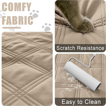 Smiry Waterproof Dog Bed Cover Blanket 40x50, Soft Reversible Pet Blanket, Washable Leakproof Cats Dogs Couch Cover for Sofa, Couch, Furniture, Taupe/Beige