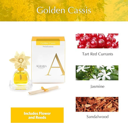 AGRARIA PetiteEssence Flower and Reed Diffuser Set, Hand Crafted Sola Flower Botanical Home Fragrance Set, Scented Oil Gift for All Occasions