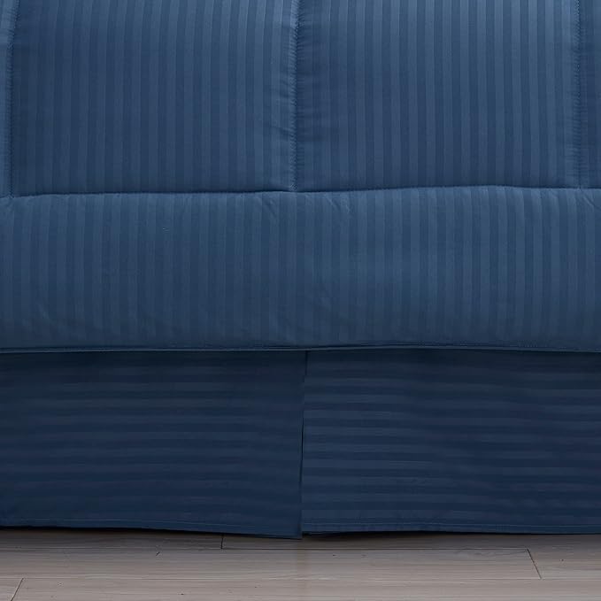 8 Piece Comforter Set Bag with Dobby Stripe Design, Case Pack (Pack of 3)