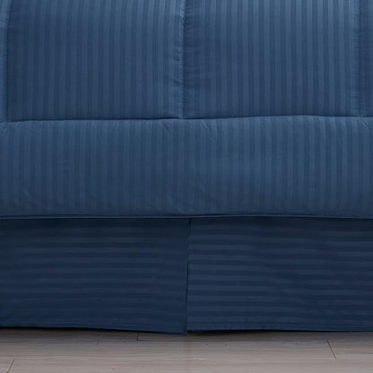 8 Piece Comforter Set Bag with Dobby Stripe Design, Case Pack (Pack of 3)