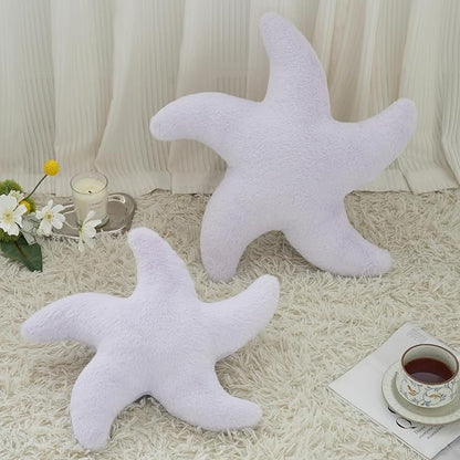 Starfish Pillow, Cute Decorative Pillows for Couch Bed, Aesthetic Room Decor Accent Pillow Plush with Soft Faux Rabbit Fur for Bedroom Living Room (Lavender Purple, 19.6 Inches)