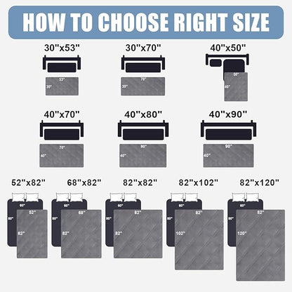 Smiry Waterproof Dog Bed Cover Blanket 68x82, Soft Reversible Pet Blanket, Washable Leakproof Cats Dogs Couch Cover for Sofa, Couch, Furniture, Grey/Grey