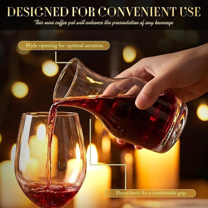 48 Pack Single Serving Wine Carafe Glass Small Mini Carafe Individual Wine Refill Decanter for Dinner Parties Tastings Bars Restaurants (6.5 oz)