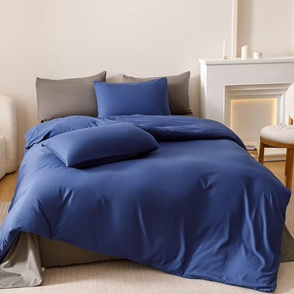 Luxlovery Royal Blue Comforter Set California King Women Men Solid Comforter Bright Blue Bedding Set Fluffy Soft Breathable Blanket Quilts with 2 Pillowcases for Cal King Bed