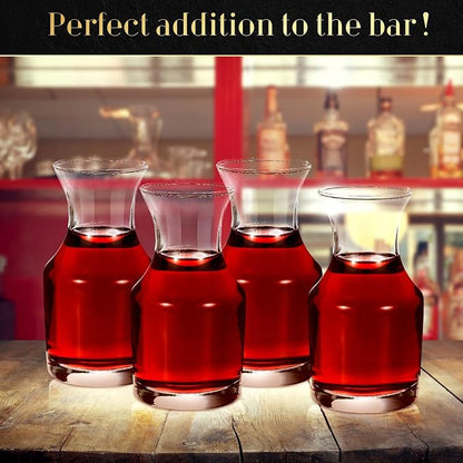 24 Pack Single Serving Wine Carafe Glass Small Mini Carafe Individual Wine Refill Decanter for Dinner Parties Tastings Bars Restaurants (6.5 oz)