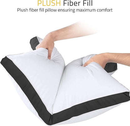 Utopia Bedding Bed Pillows for Sleeping King Size (Black), Set of 2, Soft & Fluffy Pillow with Down Alternative Filling, Cooling, Hotel Quality, Gusseted Pillow for Back, Stomach or Side Sleepers