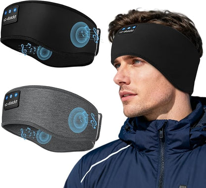 LC-dolida 2-Pack Sleep Headphones Ear Warmer Headband Bluetooth 5.4, Ear Warmers Muffs Cold Weather Winter Headband Ear Covers for Gift Workout Ski Running Cycling
