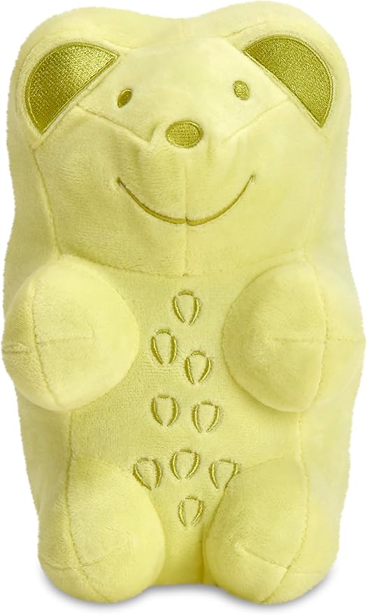 iscream Haribo Gummi Bear Furry 8.5" x 5" Candy Character Shaped Pillow, Pineapple