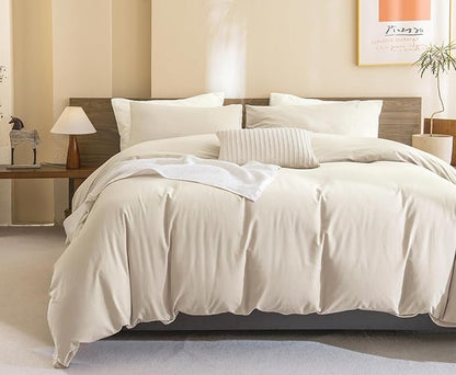 CozyTide California King Comforter Set (106×96 Inch),Cotton Comforter with Microfiber Inner Fill,Lightweight Fluffy Cal King Wheat Comforter Ultra Soft 3 Pieces