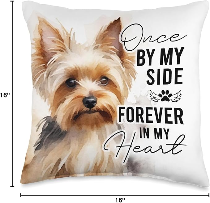 Dog Death Sympathy Gift Pet Memorial Gift Yorkie Yorkshire Throw Pillow