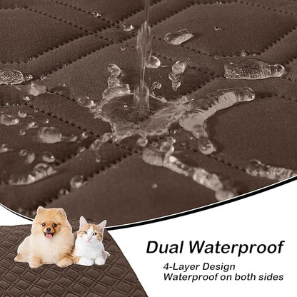 hyha Waterproof Dog Bed Blanket, Soft Pet Blankets, Waterproof Couch Cover for Dogs, Reversible Sofa Covers Washable for Furniture (68x82 Inch, Chocolate/Chocolate)