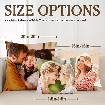 Custom Pillow with Picture & Text, Valentines Day Gifts for Boyfriend, 3D Personalized Head Face Pillows, Custom Stuffed Photo Pillow, Birthday Anniversary Funny Gift for Couple Friend Family (Square)